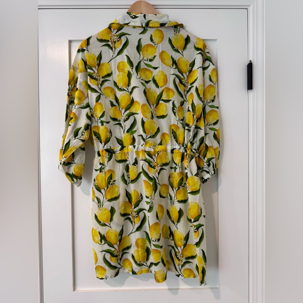 J. Crew Lemon Print Mini Dress in Yellow and Green - Picture 3 of 5
